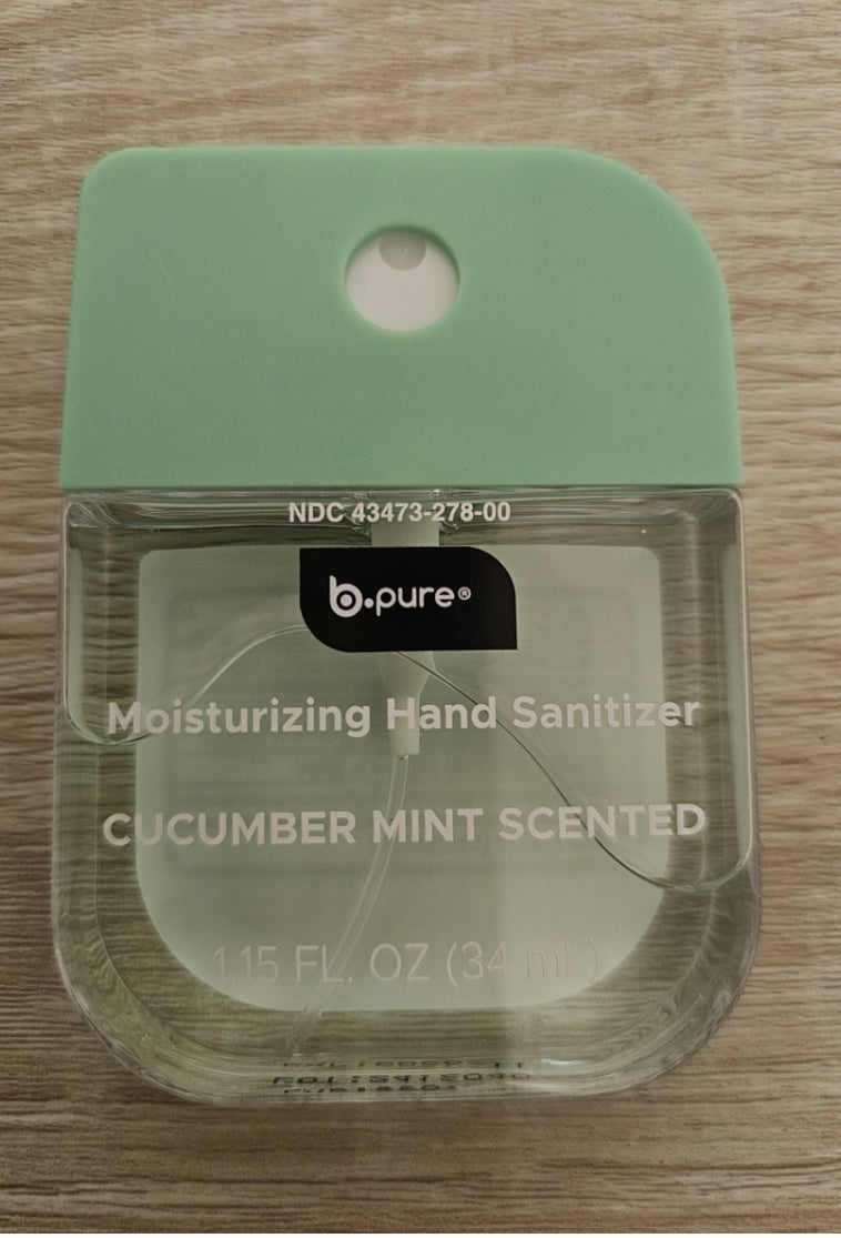 B Pure Moisturizer Hand Sanitizer Cucumber Mint