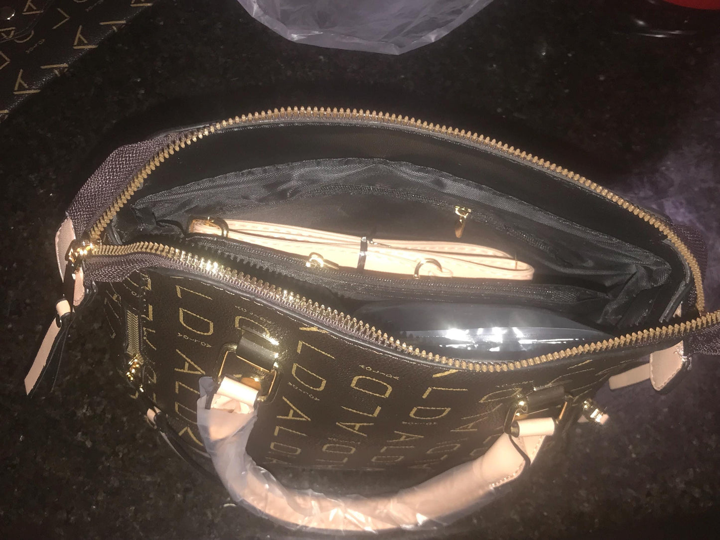 Coffee-Colored Faux Leather Tote: Women's Handbag with Tassel