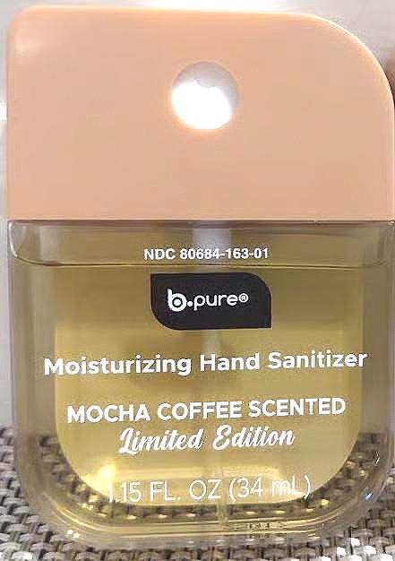 B Pure Moisturizer Hand Sanitizer Mocha Coffee Scented