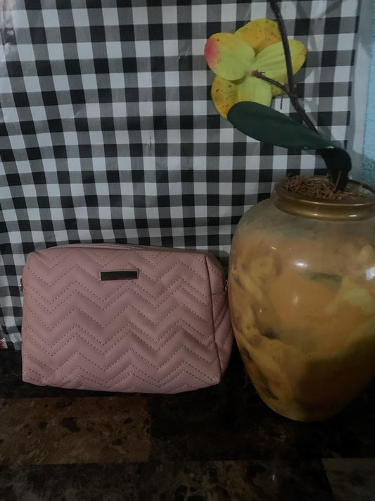 Women's Lightweight Crossbody Bag with Detachable Strap - Pink