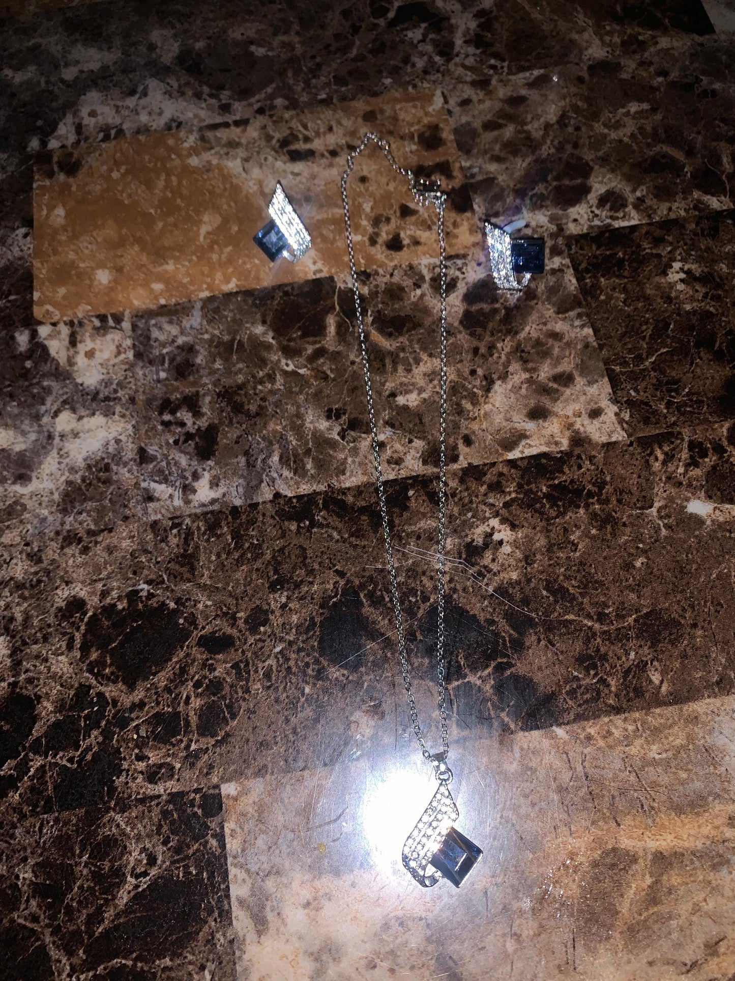 Angel Wing Pendant Earrings  and Necklace Set