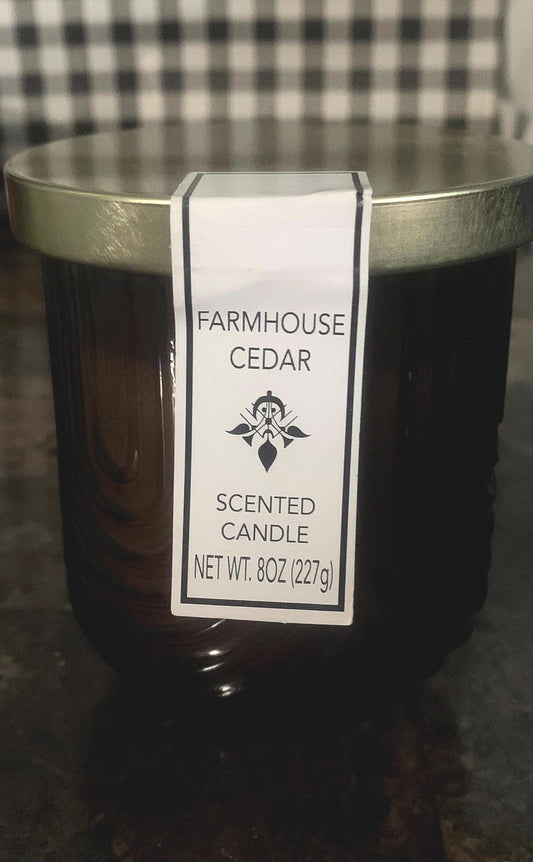 Farmhouse Fluted Glass Cedar Scented Candle